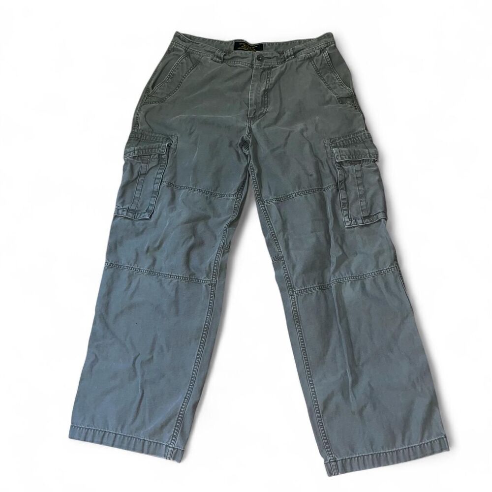 Vintage Y2K 2007 Old Navy Surplus Men's Grey Paratrooper Cargo Utility Pants